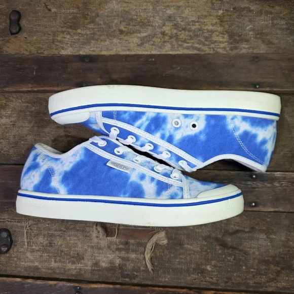 Keen Elsa Lite Blue and White Tie Dye Comfortable Lace Up Canvas Sneaker. 8.5 - Picture 7 of 10
